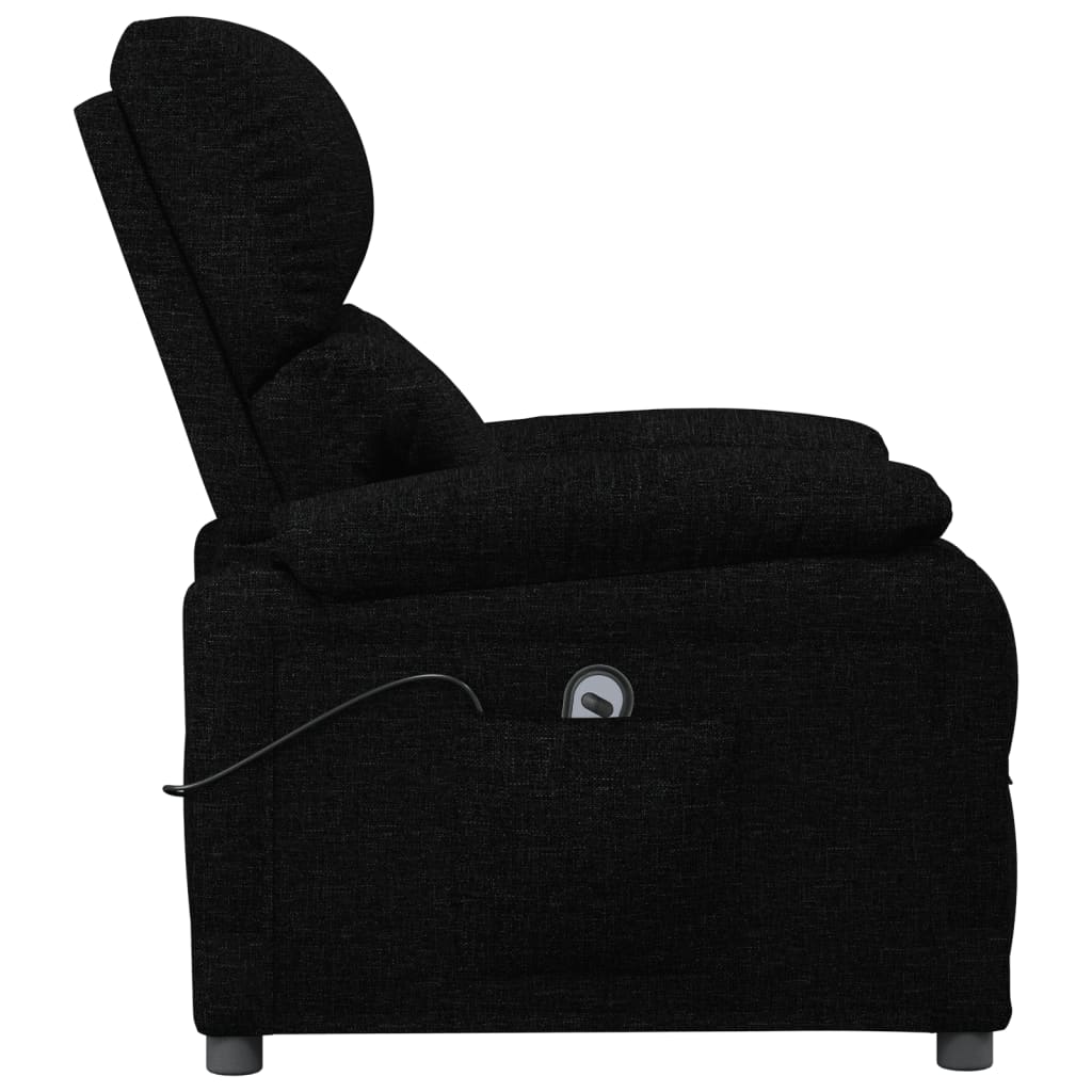 Fauteuil verstelbaar elektrisch stof zwart