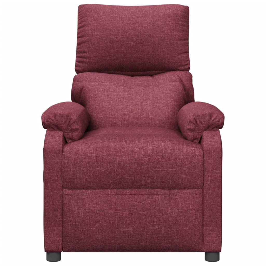 Fauteuil verstelbaar elektrisch stof wijnrood