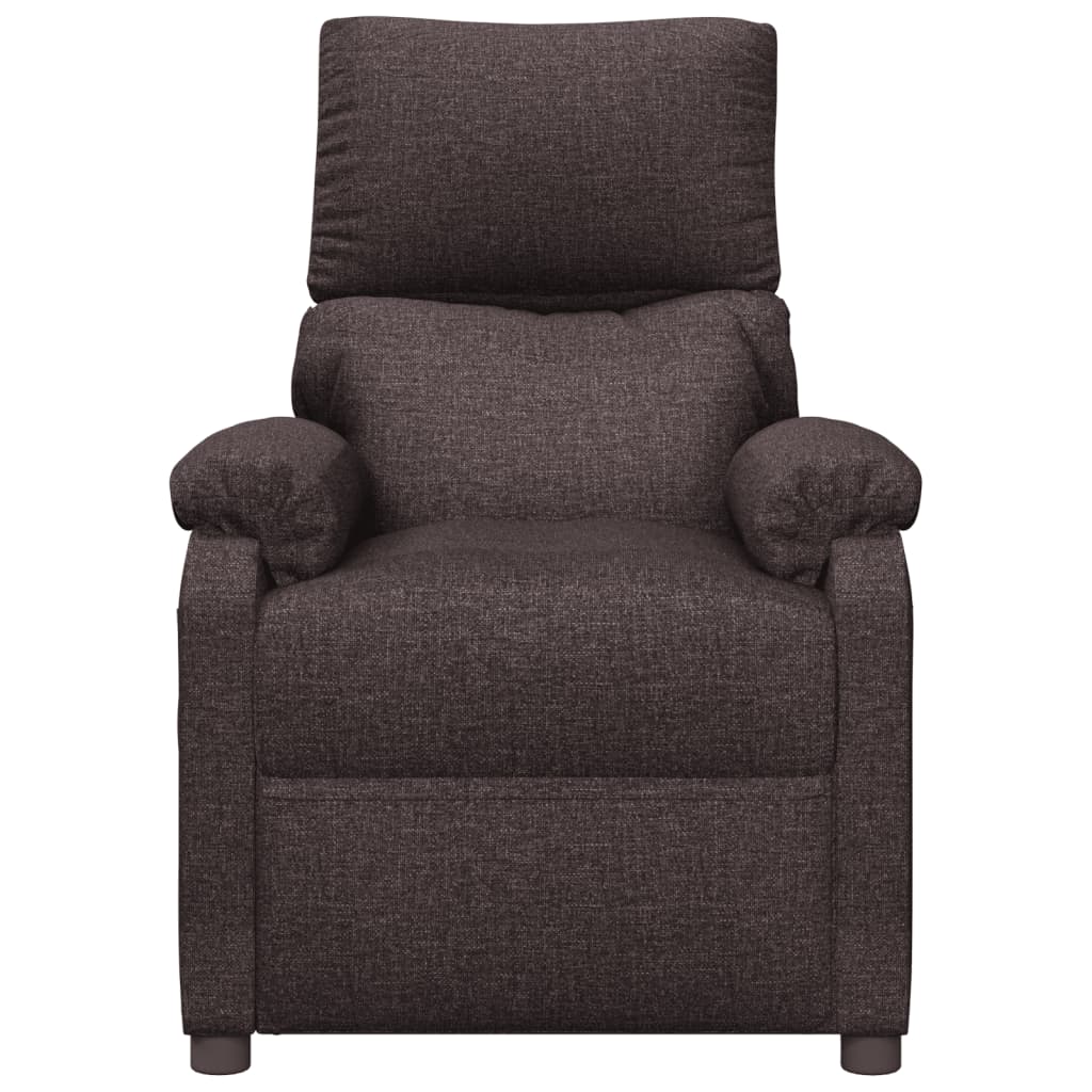 Fauteuil verstelbaar elektrisch stof donkerbruin