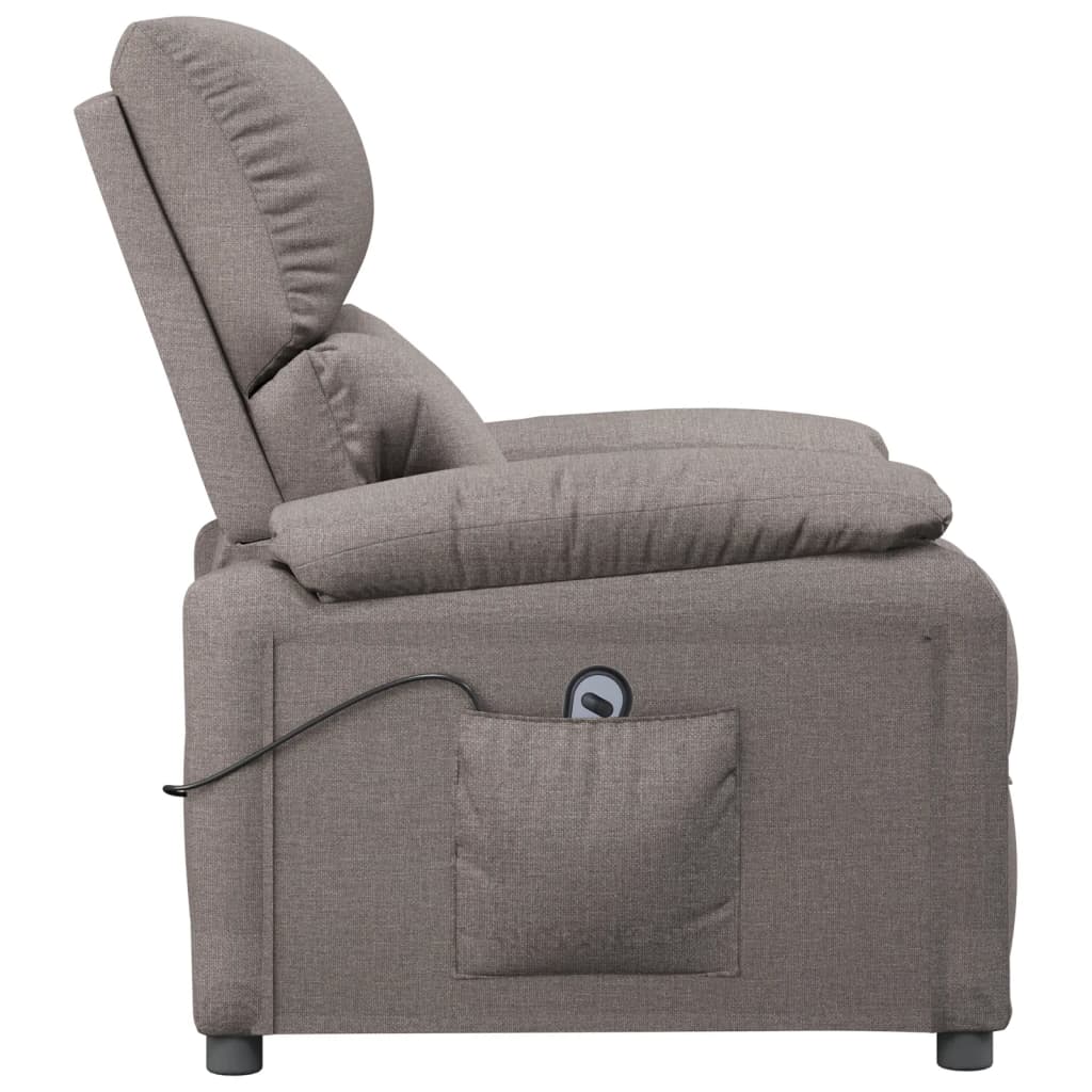 Fauteuil verstelbaar elektrisch stof taupe