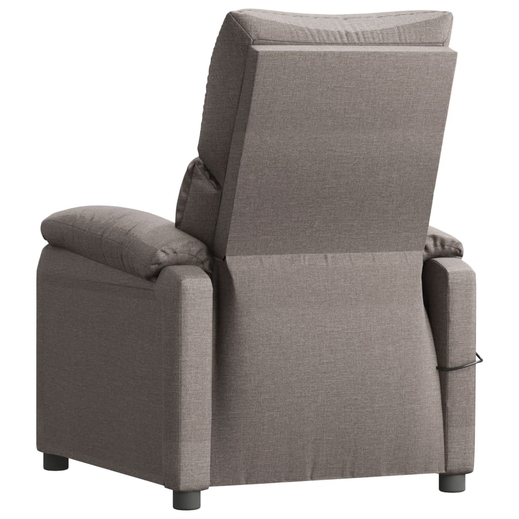 Fauteuil verstelbaar elektrisch stof taupe
