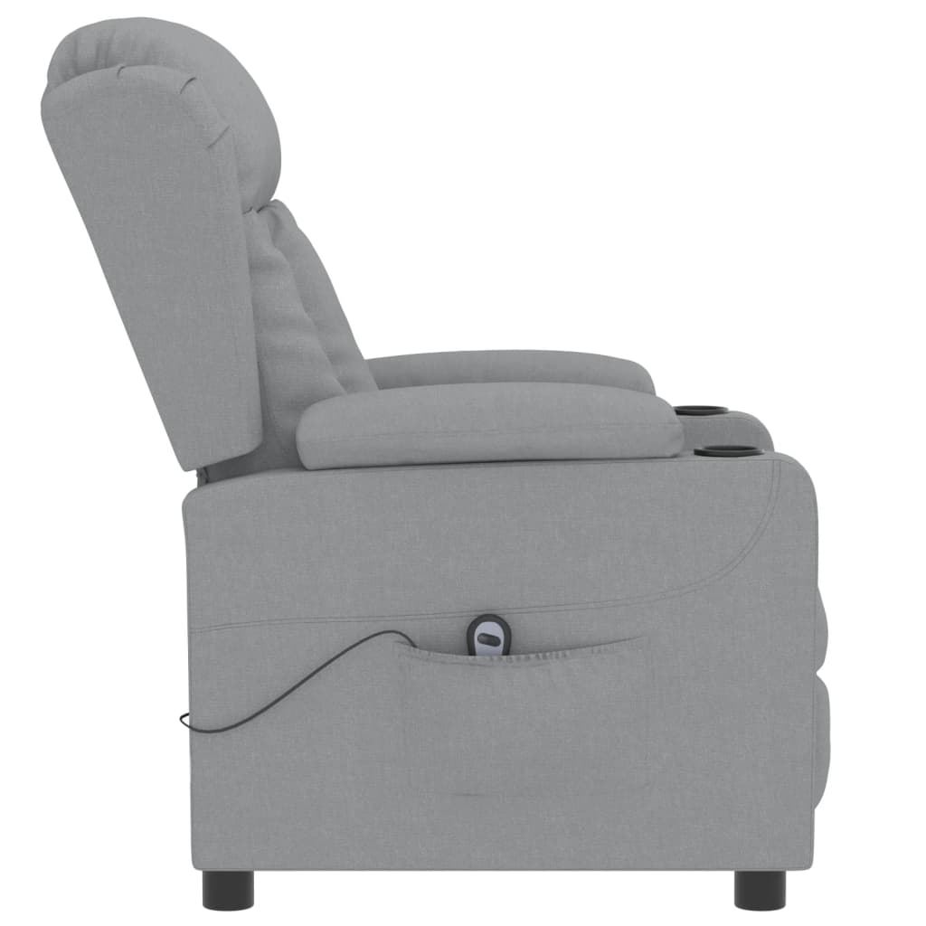Fauteuil elektrisch verstelbaar stof lichtgrijs