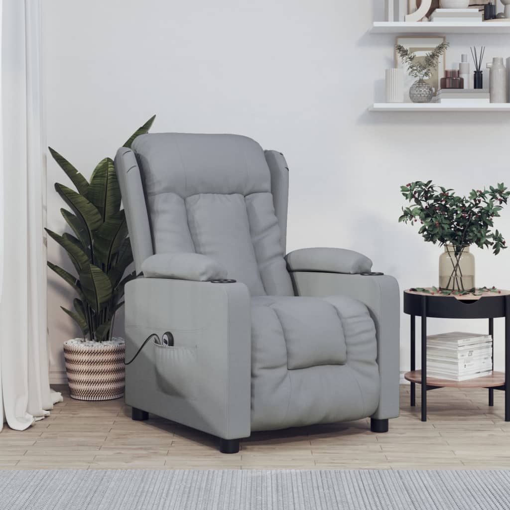 Fauteuil elektrisch verstelbaar stof lichtgrijs