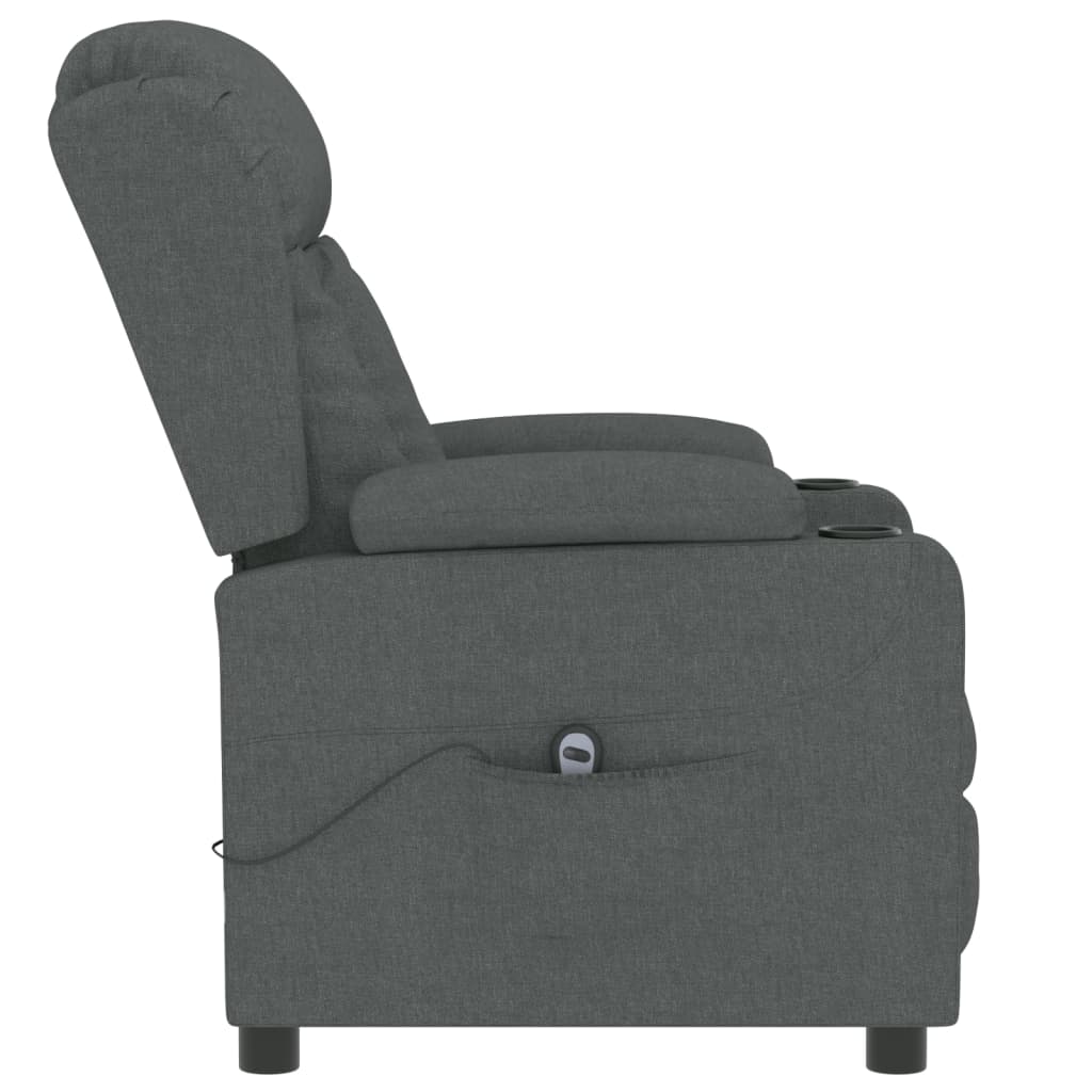 Fauteuil elektrisch verstelbaar stof donkergrijs