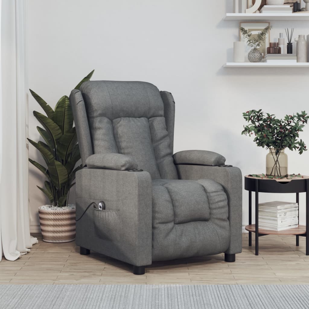 Fauteuil elektrisch verstelbaar stof donkergrijs