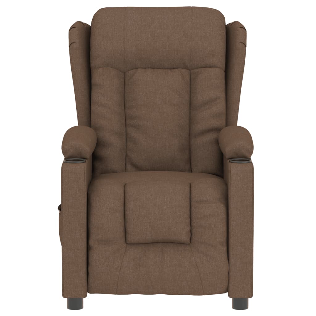 Fauteuil verstelbaar elektrisch stof bruin
