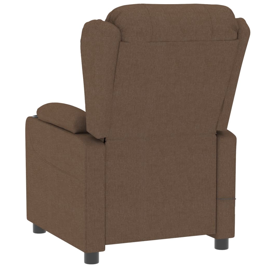 Fauteuil verstelbaar elektrisch stof bruin