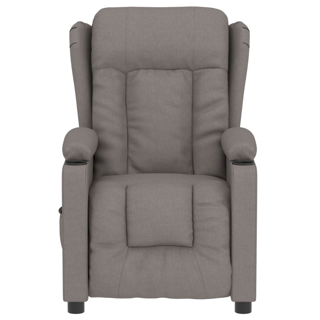 Fauteuil verstelbaar elektrisch stof taupe