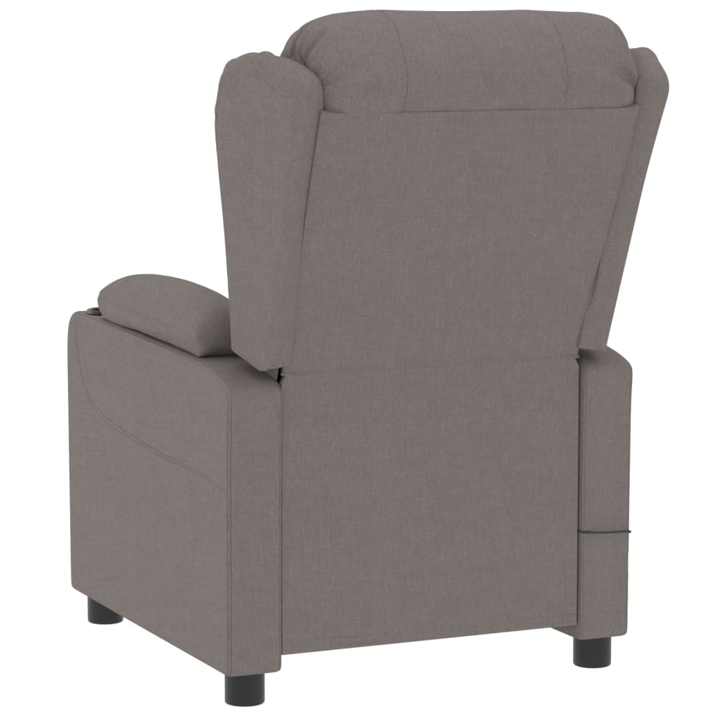 Fauteuil verstelbaar elektrisch stof taupe