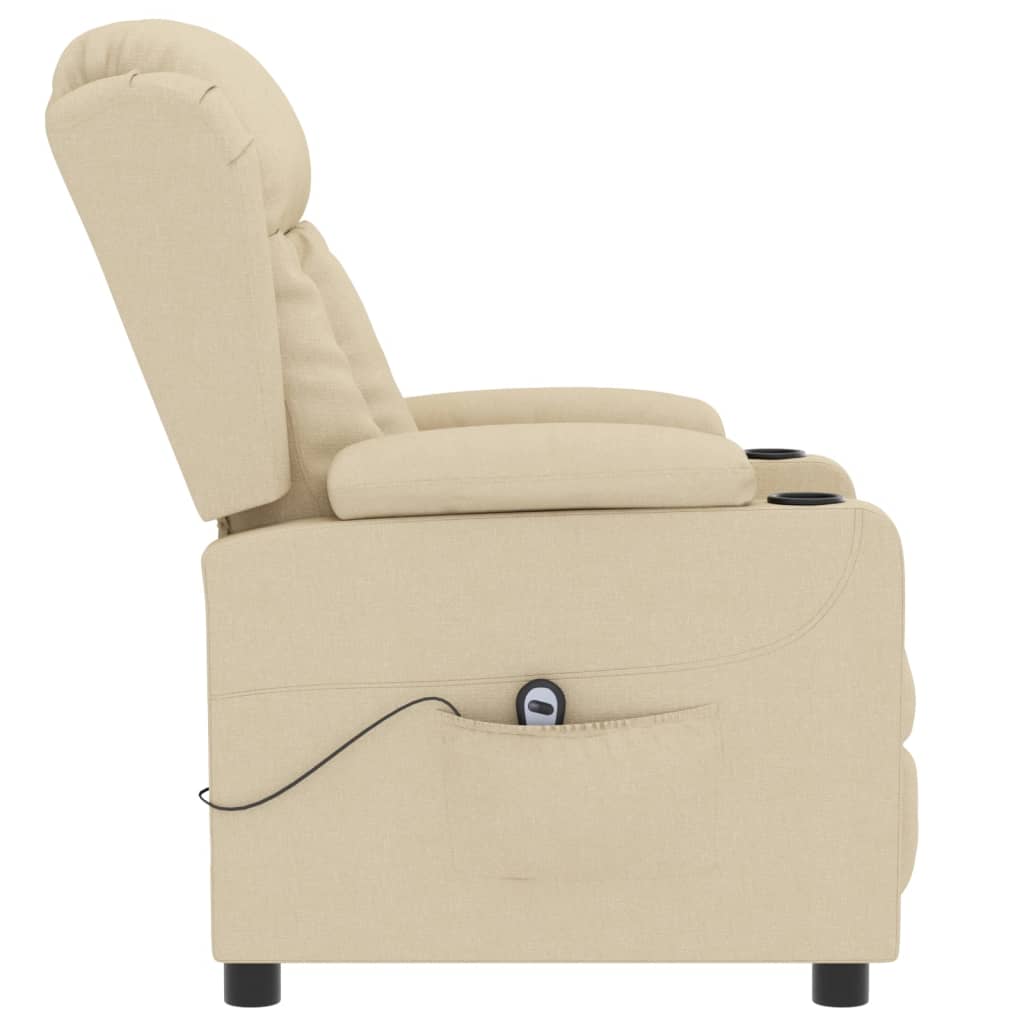 Fauteuil verstelbaar elektrisch stof crèmekleurig