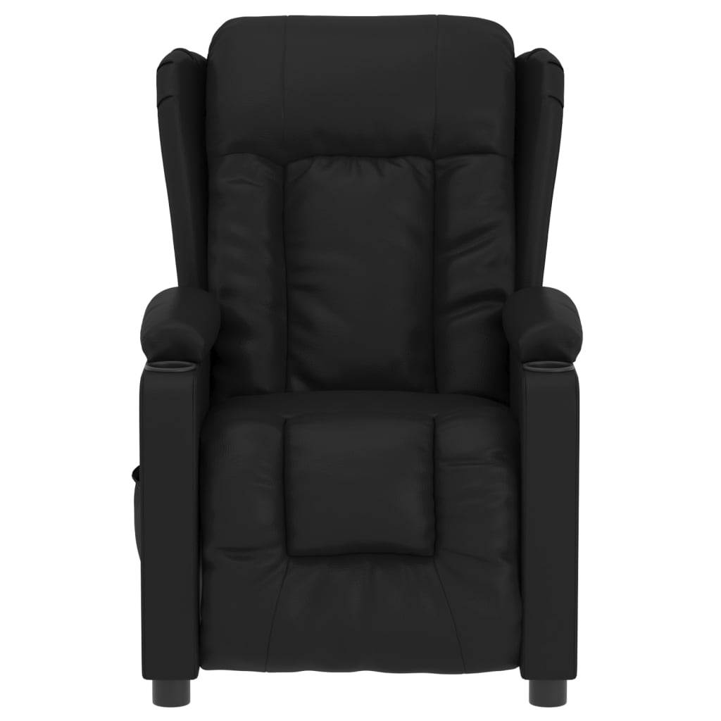 Fauteuil elektrisch verstelbaar kunstleer zwart