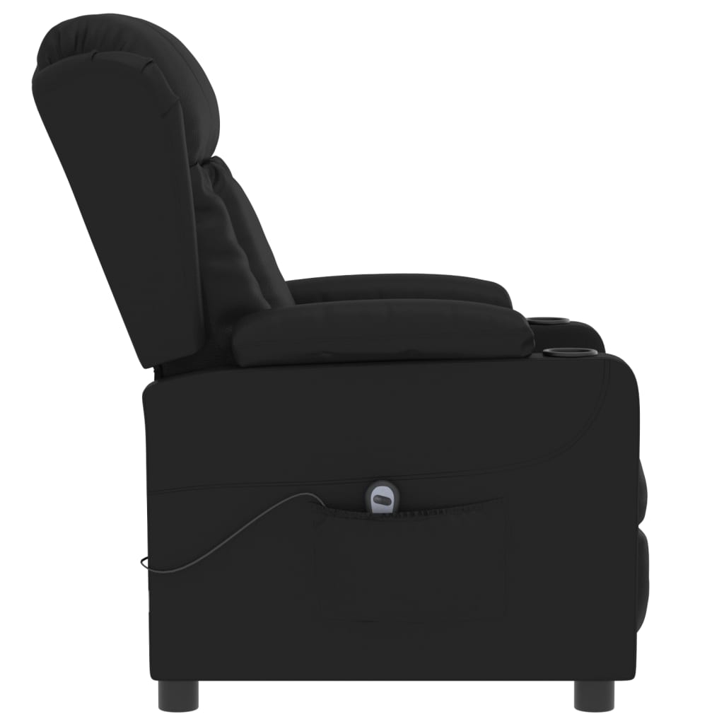 Fauteuil elektrisch verstelbaar kunstleer zwart