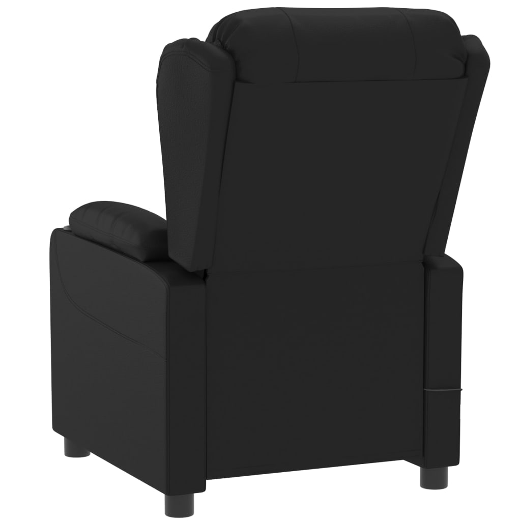 Fauteuil elektrisch verstelbaar kunstleer zwart