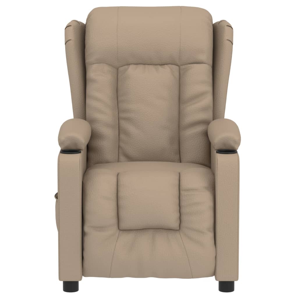 Fauteuil verstelbaar elektrisch kunstleer cappuccinokleurig