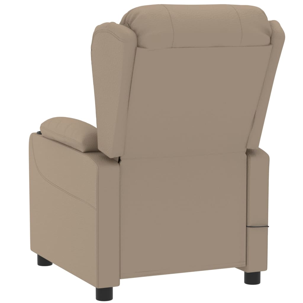 Fauteuil verstelbaar elektrisch kunstleer cappuccinokleurig