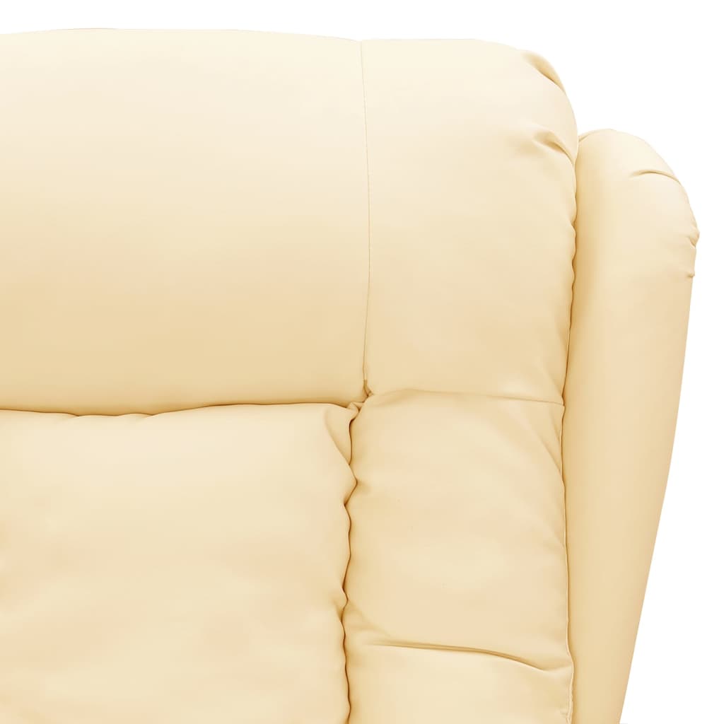 Fauteuil elektrisch verstelbaar kunstleer crèmekleurig