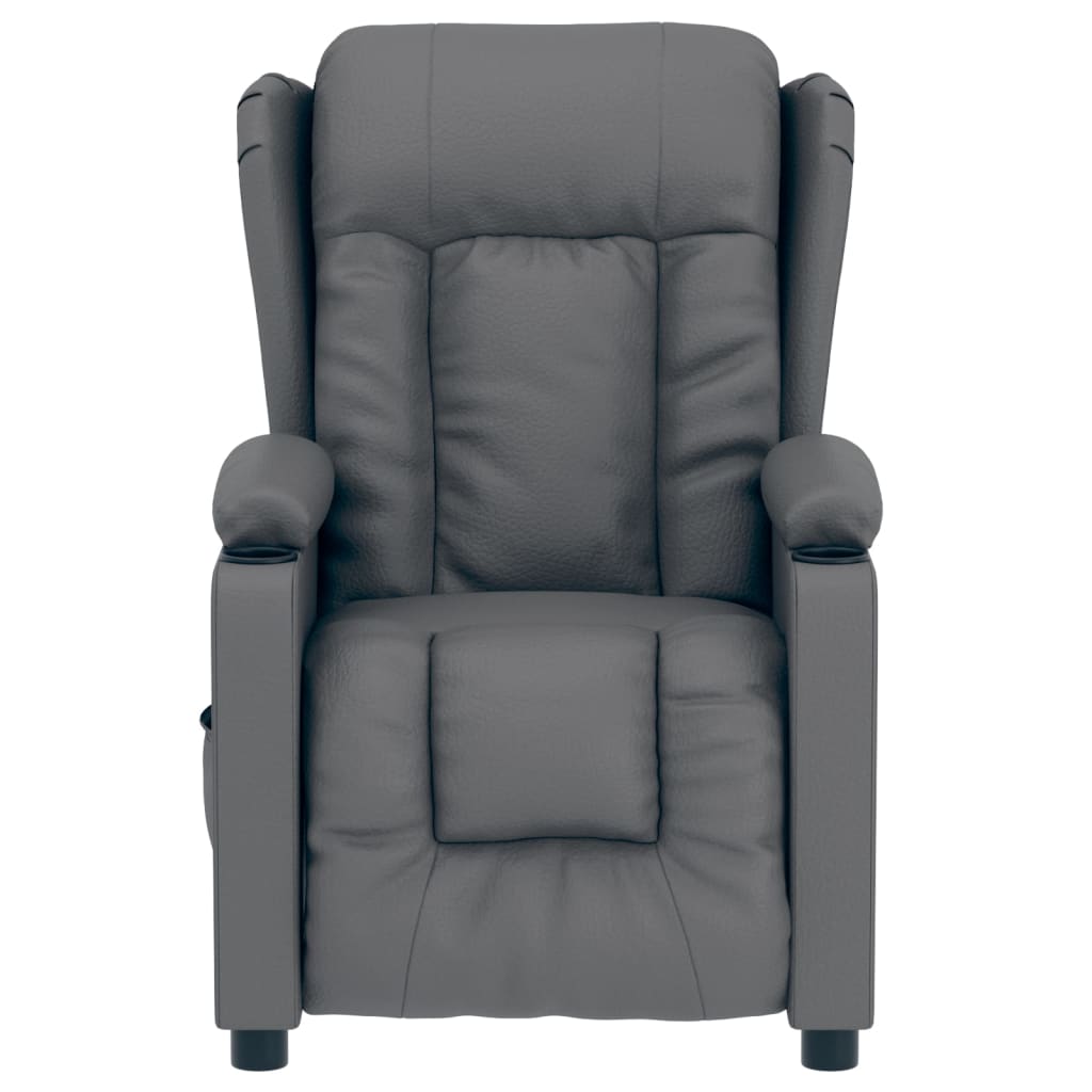 Fauteuil verstelbaar elektrisch kunstleer grijs