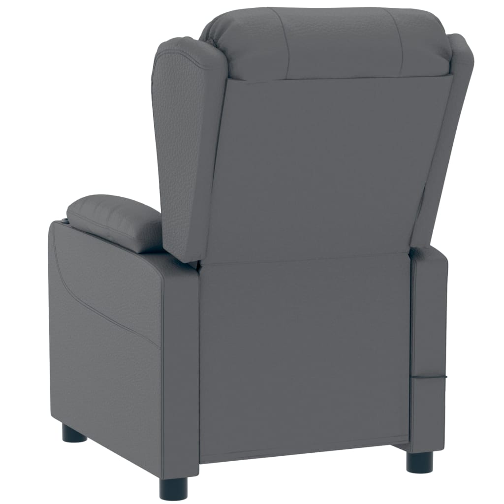 Fauteuil verstelbaar elektrisch kunstleer grijs