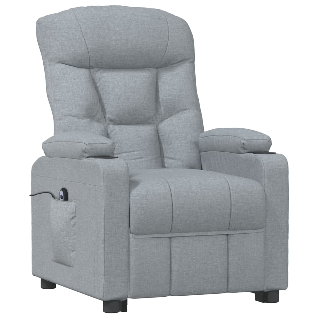 Fauteuil elektrisch verstelbaar stof lichtgrijs