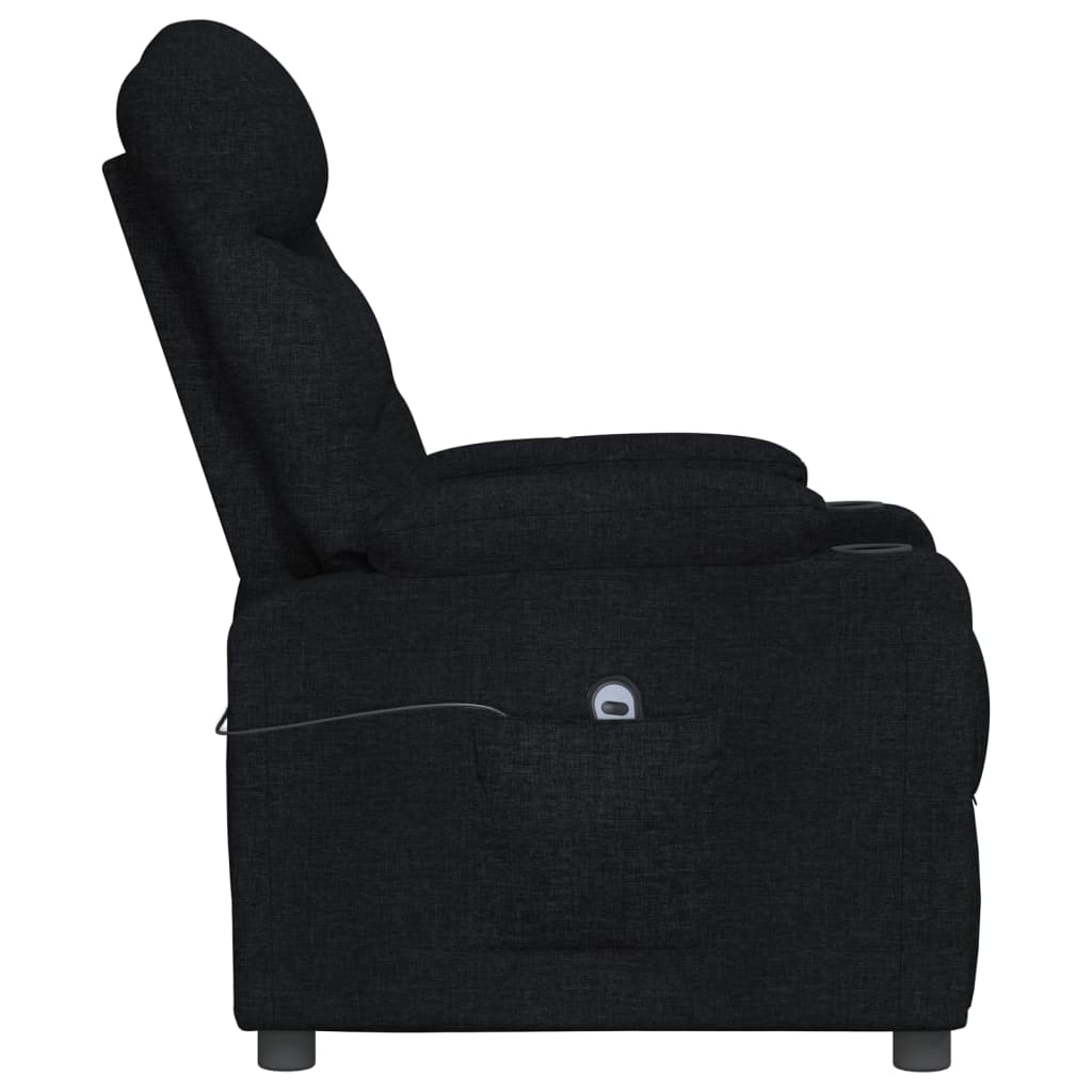 Fauteuil verstelbaar elektrisch stof zwart