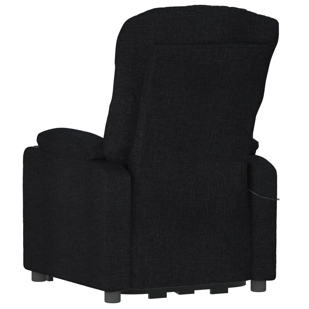 Fauteuil verstelbaar elektrisch stof zwart