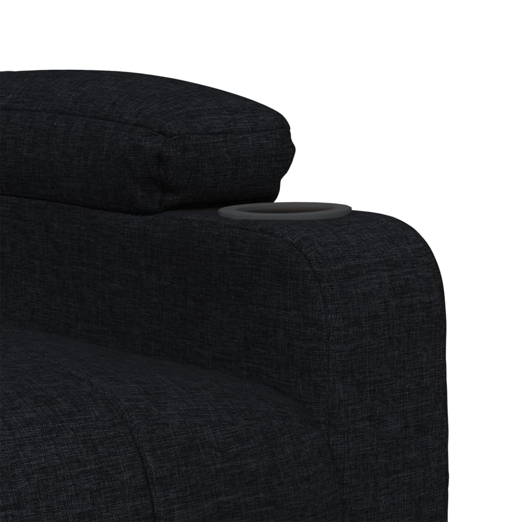 Fauteuil verstelbaar elektrisch stof zwart