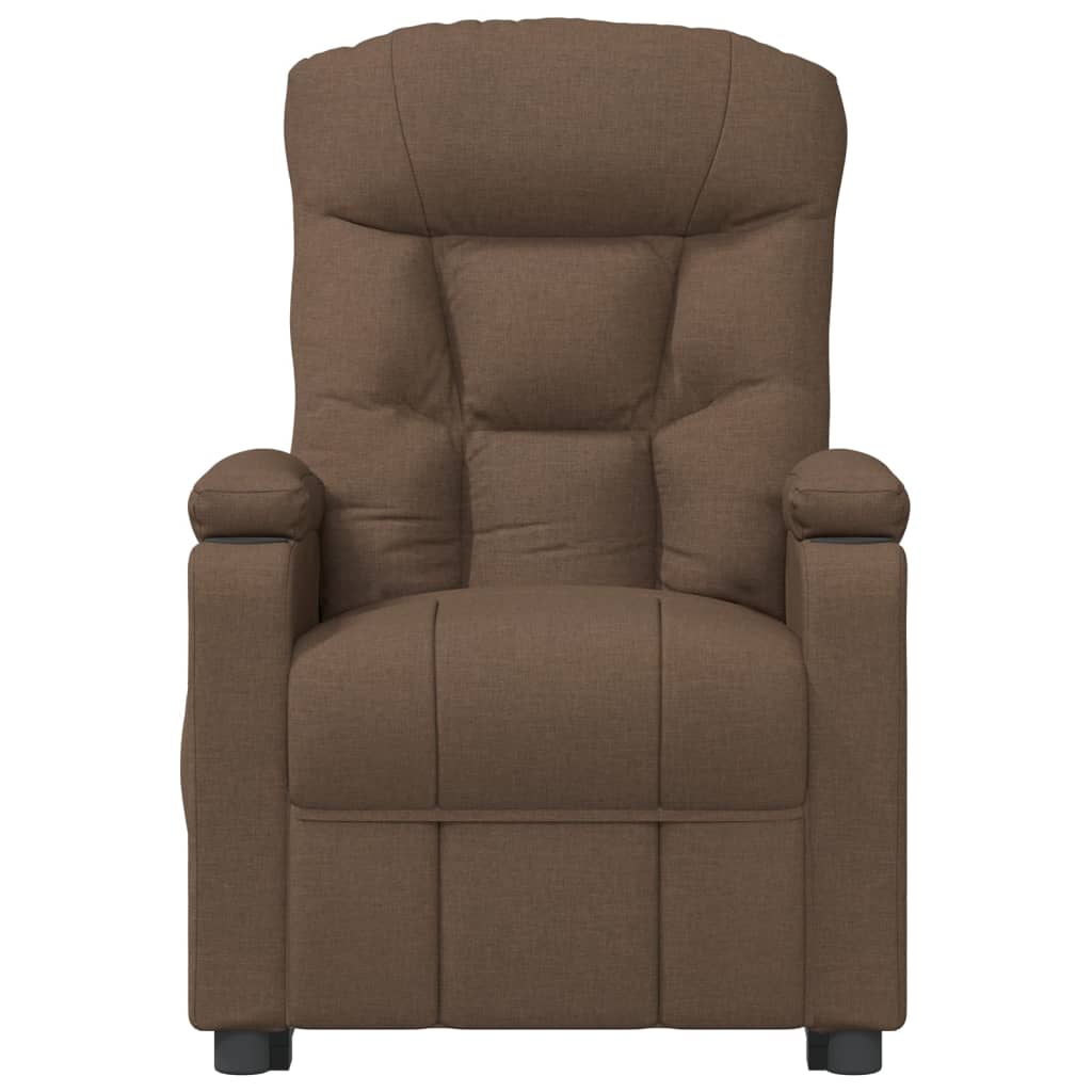 Fauteuil verstelbaar elektrisch stof bruin