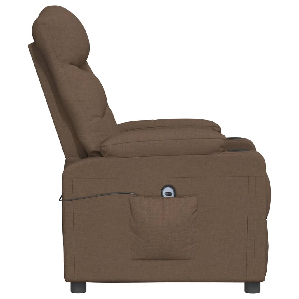 Fauteuil verstelbaar elektrisch stof bruin