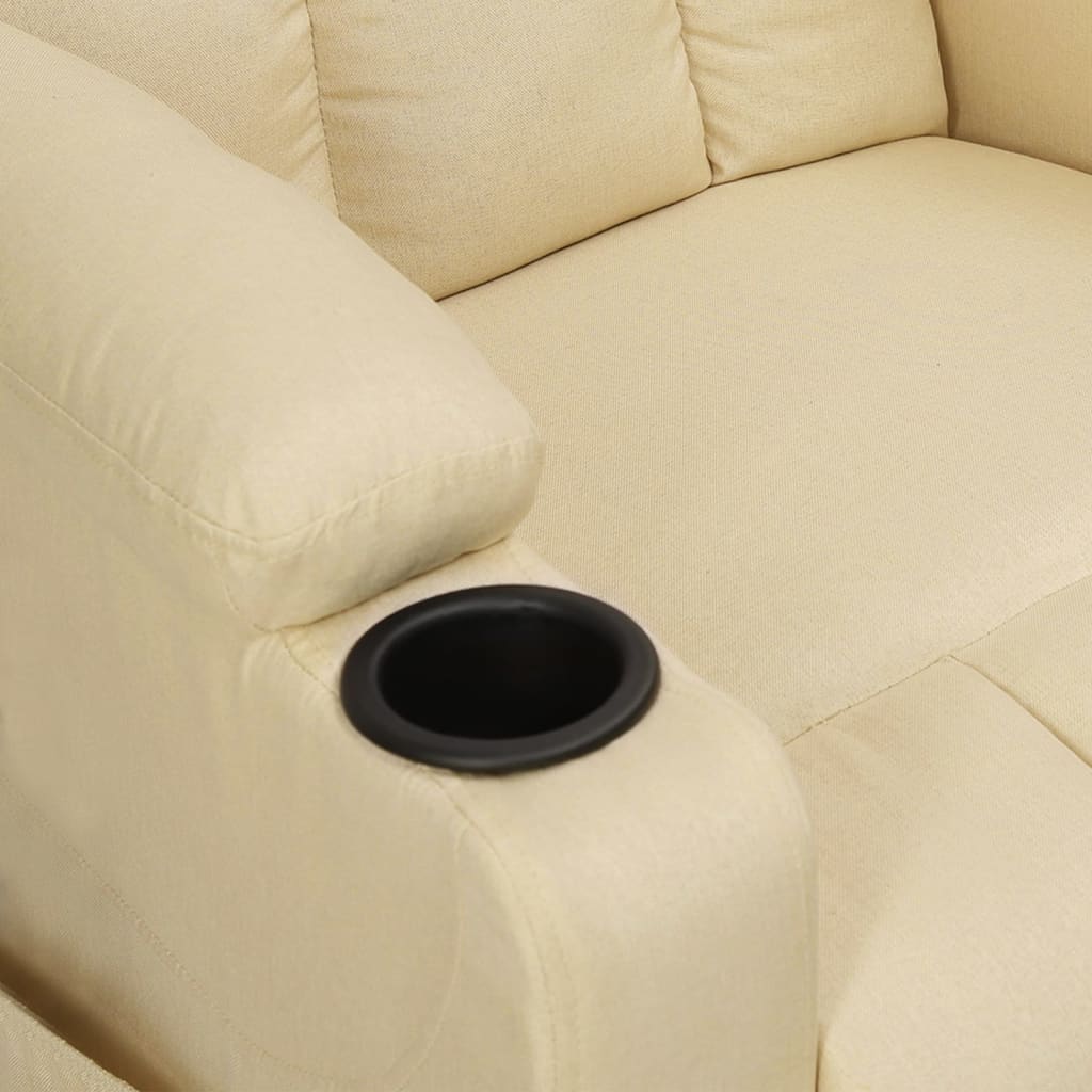 Fauteuil verstelbaar elektrisch stof crèmekleurig