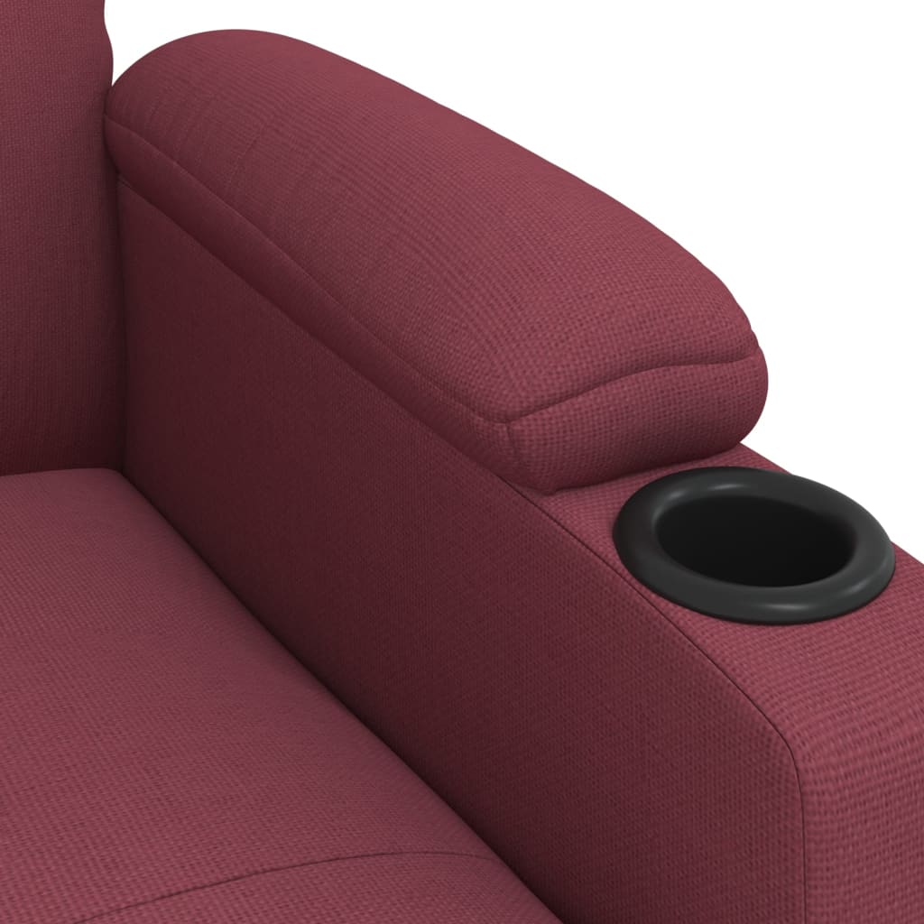 Fauteuil verstelbaar elektrisch stof wijnrood