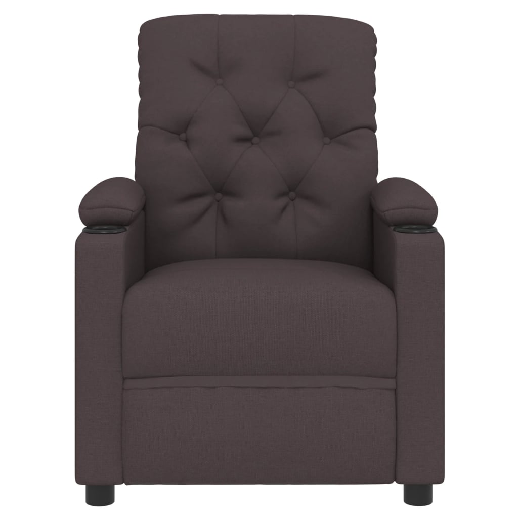 Fauteuil verstelbaar elektrisch stof donkerbruin