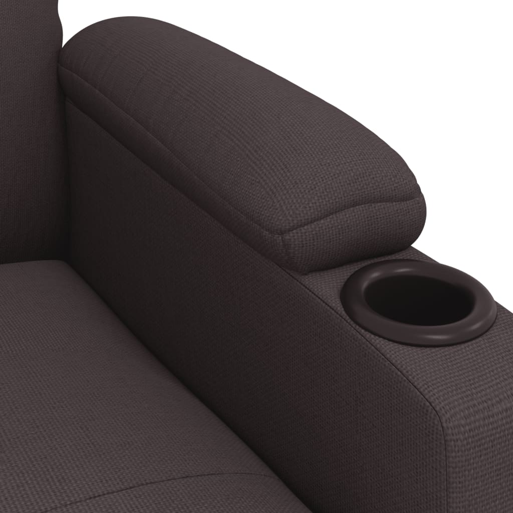 Fauteuil verstelbaar elektrisch stof donkerbruin