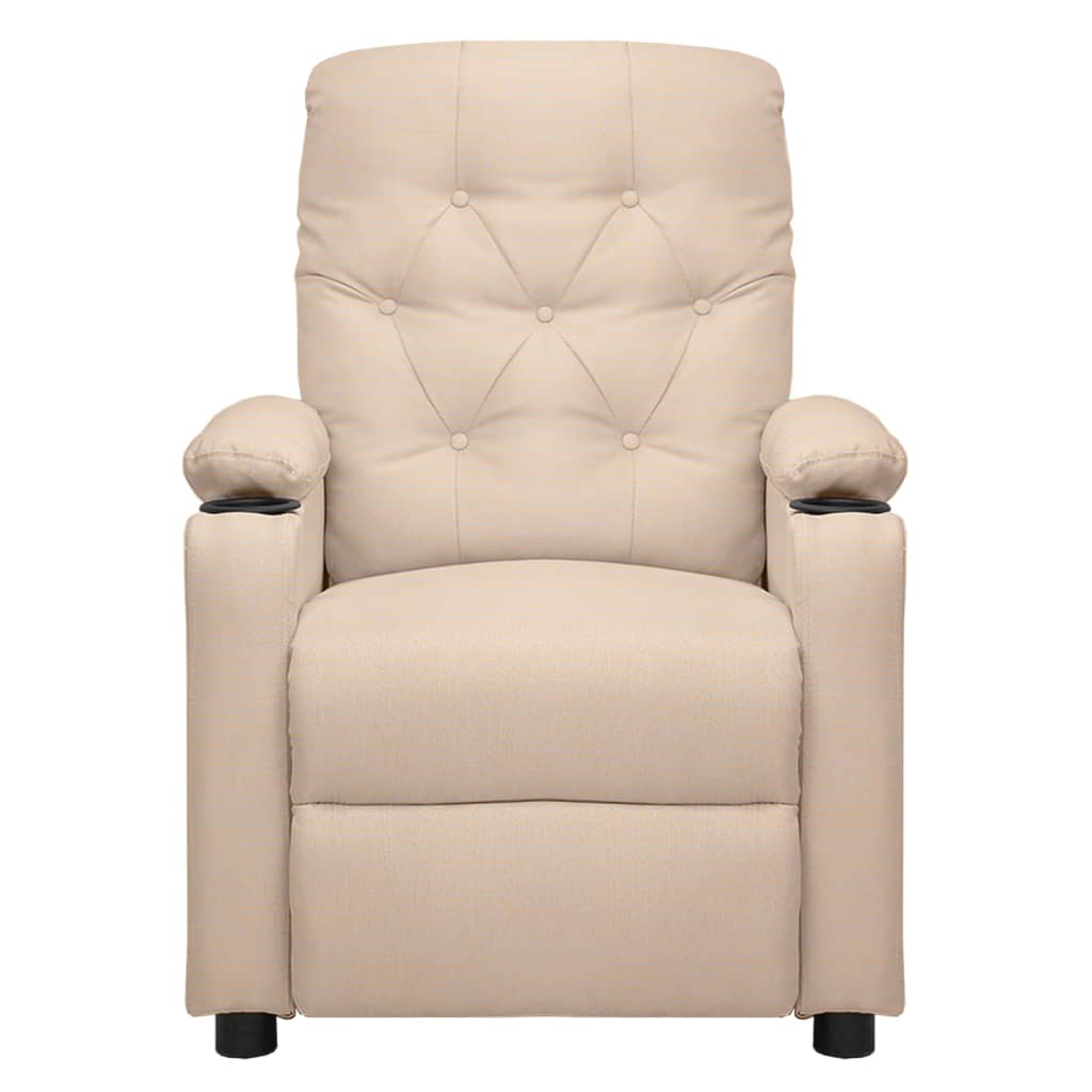 Fauteuil verstelbaar elektrisch stof crèmekleurig