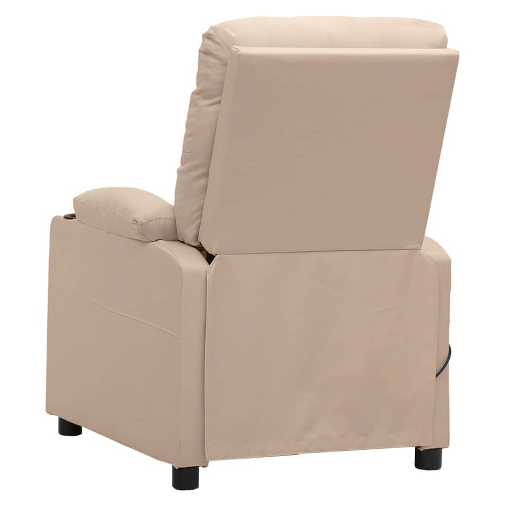 Fauteuil verstelbaar elektrisch stof crèmekleurig