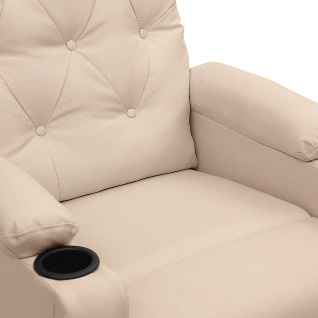 Fauteuil verstelbaar elektrisch stof crèmekleurig