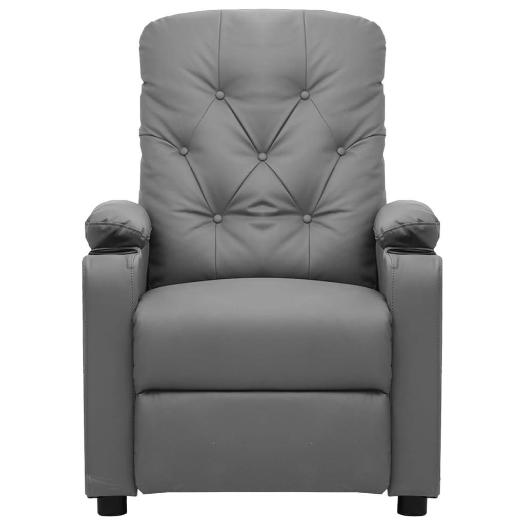 Fauteuil verstelbaar elektrisch kunstleer grijs