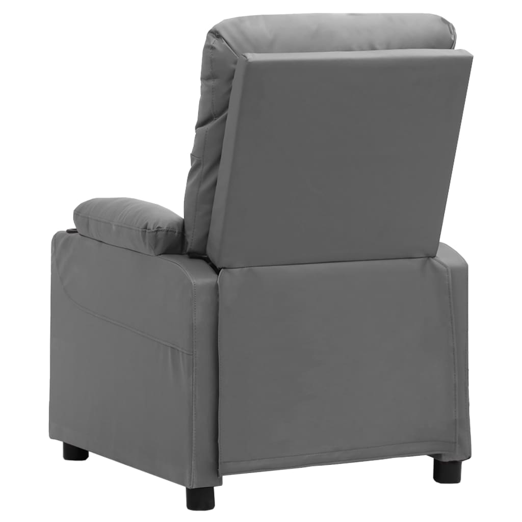 Fauteuil verstelbaar elektrisch kunstleer grijs