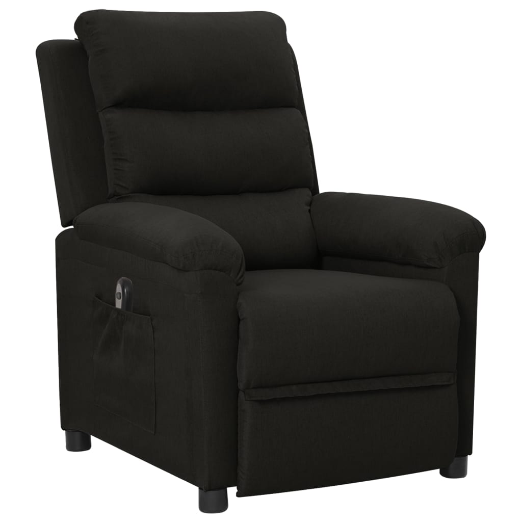 Fauteuil verstelbaar elektrisch stof zwart