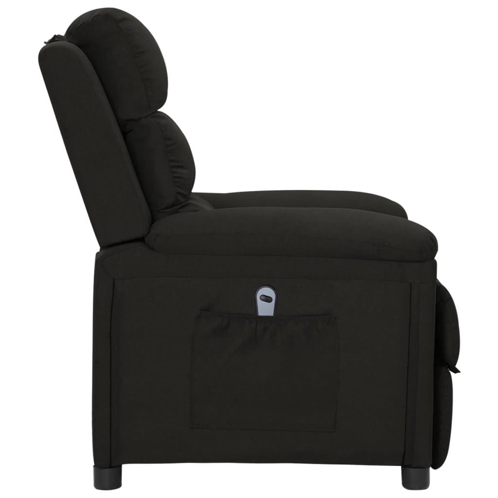 Fauteuil verstelbaar elektrisch stof zwart