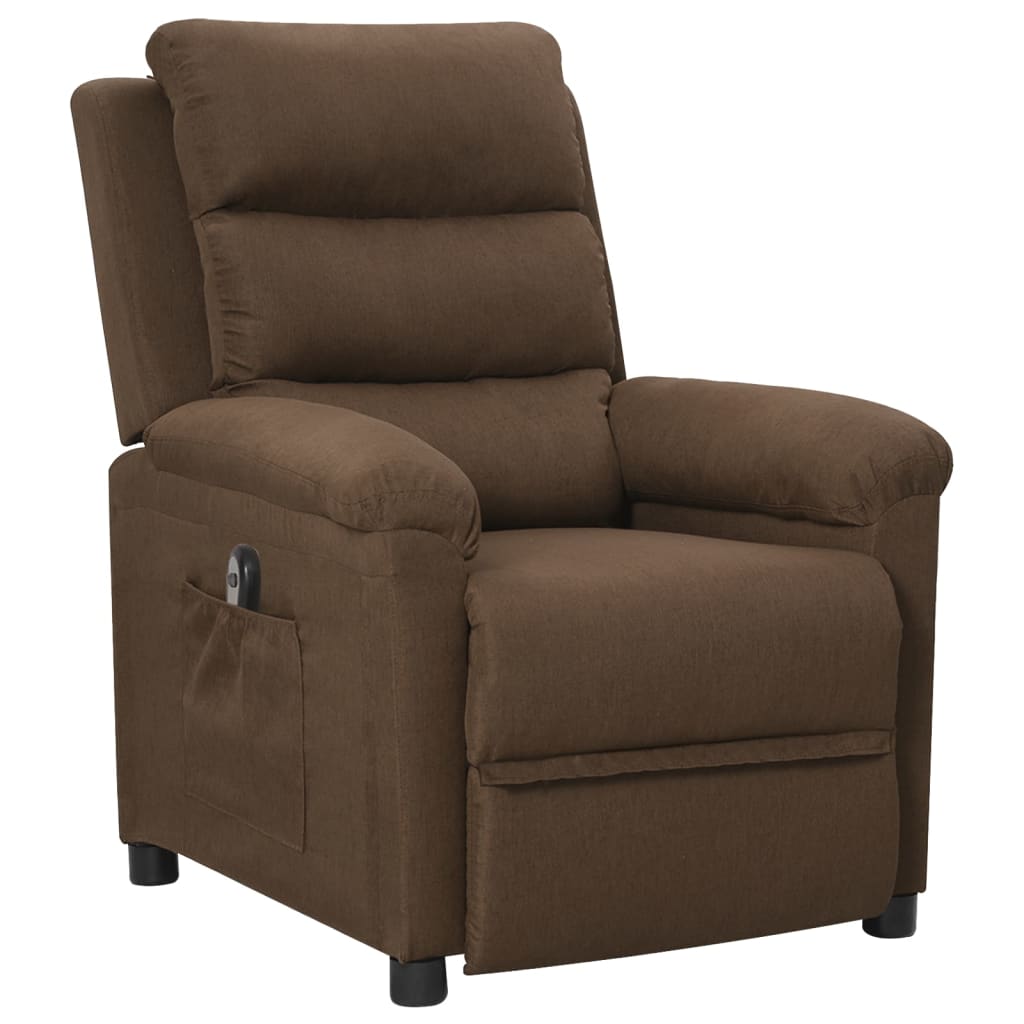 Fauteuil verstelbaar elektrisch stof bruin