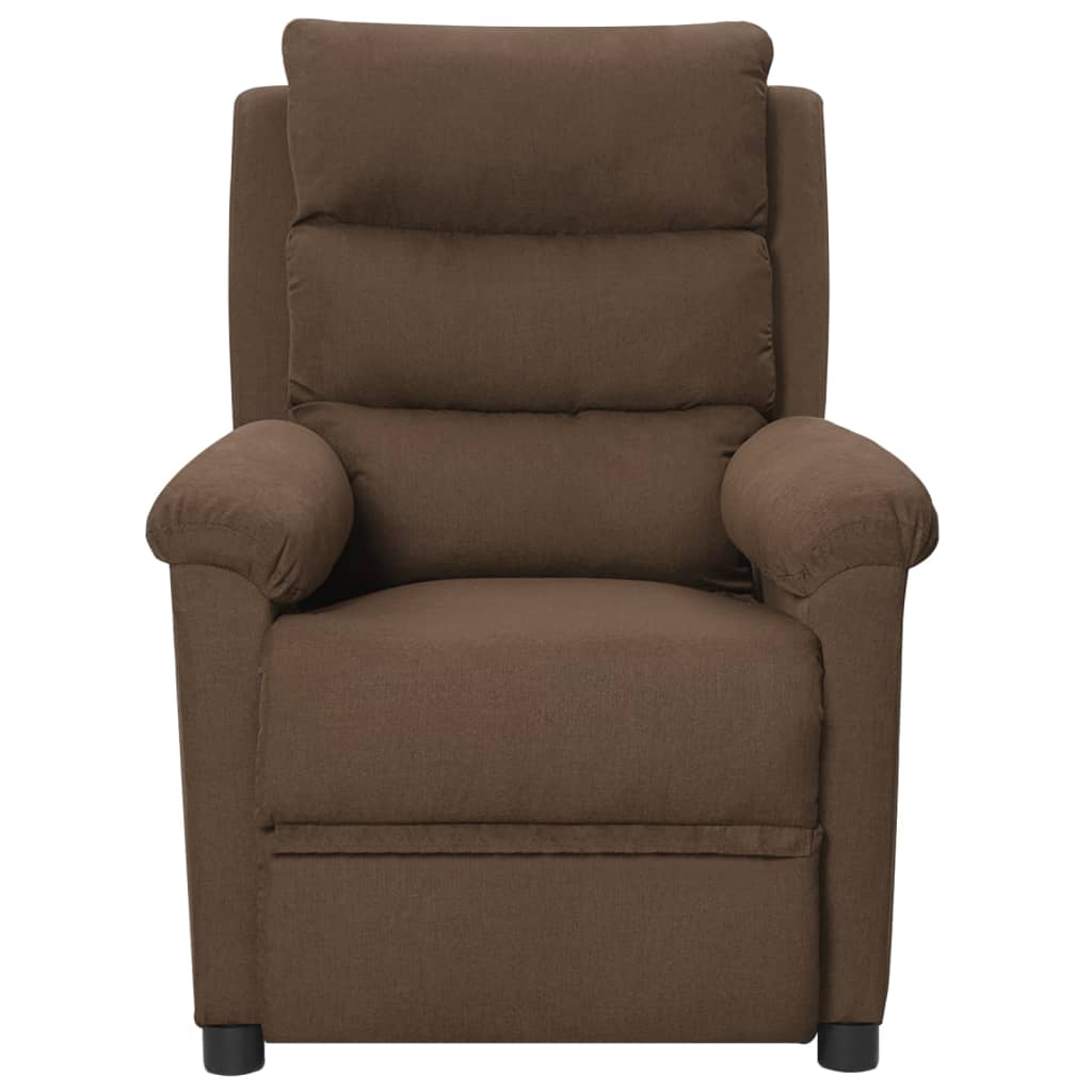Fauteuil verstelbaar elektrisch stof bruin