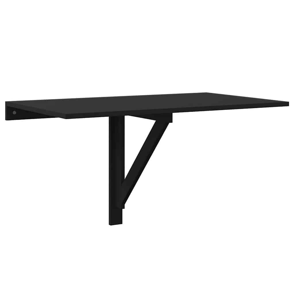Wandtafel inklapbaar 100x60x56 cm bewerkt hout zwart
