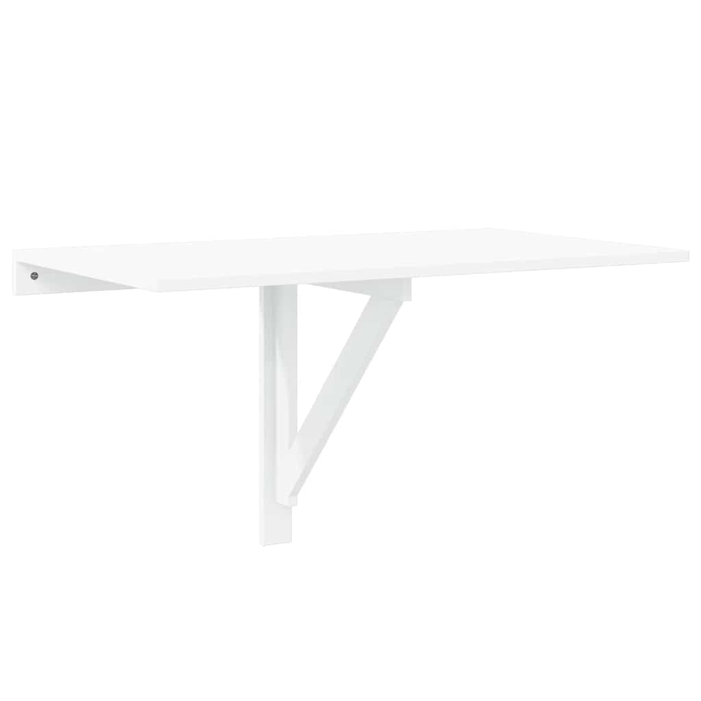 Wandtafel inklapbaar 100x60x56 cm bewerkt hout hoogglans wit