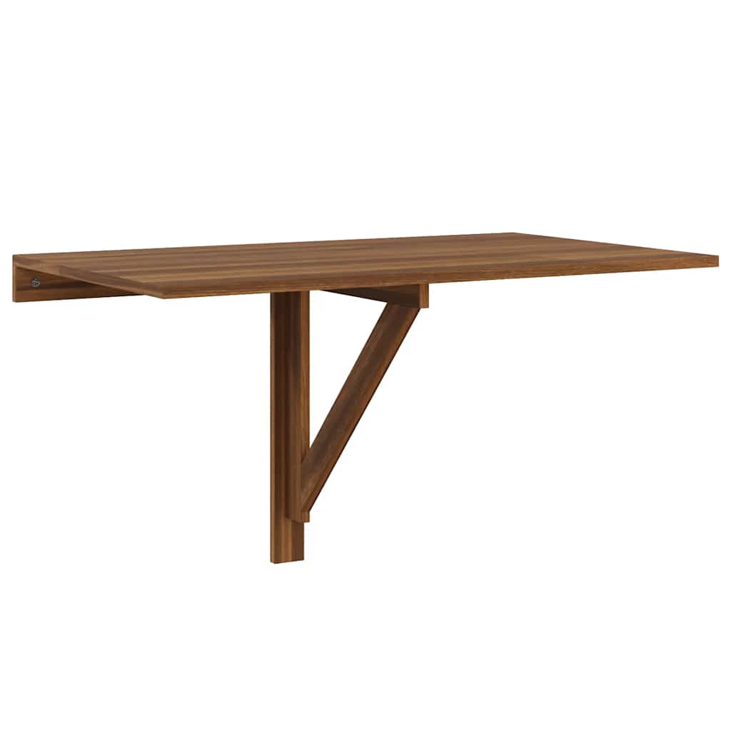Wandtafel inklapbaar 100x60x56 cm bewerkt hout bruineiken