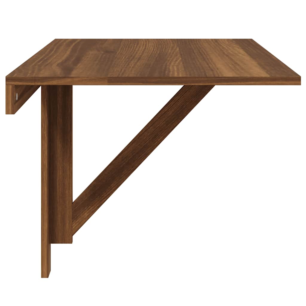 Wandtafel inklapbaar 100x60x56 cm bewerkt hout bruineiken