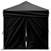 Partytent inklapbaar met zijwanden 2x2 m zwart