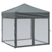 Partytent inklapbaar met zijwanden 2x2 m antracietkleurig