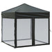 Partytent inklapbaar met zijwanden 2x2 m zwart