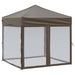 Partytent inklapbaar met zijwanden 2x2 m taupe