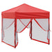 Partytent inklapbaar met zijwanden 2x2 m rood